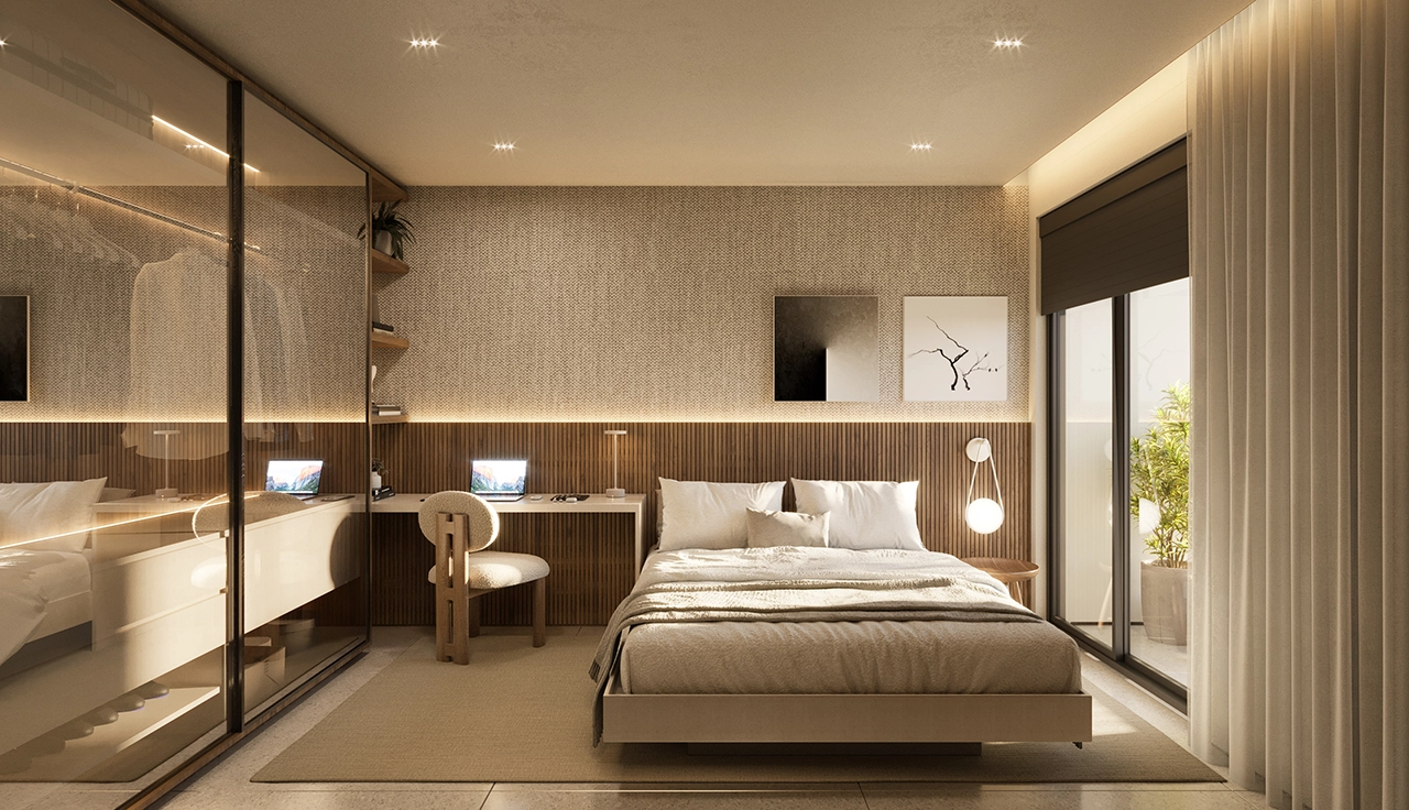 SUÍTE MASTER COM VARANDA BALCÃO - 2S - 68m²