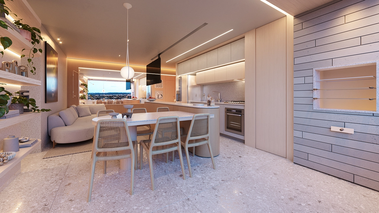 VARANDA COM CHURRASQUEIRA À CARVÃO - 2S - 88M²